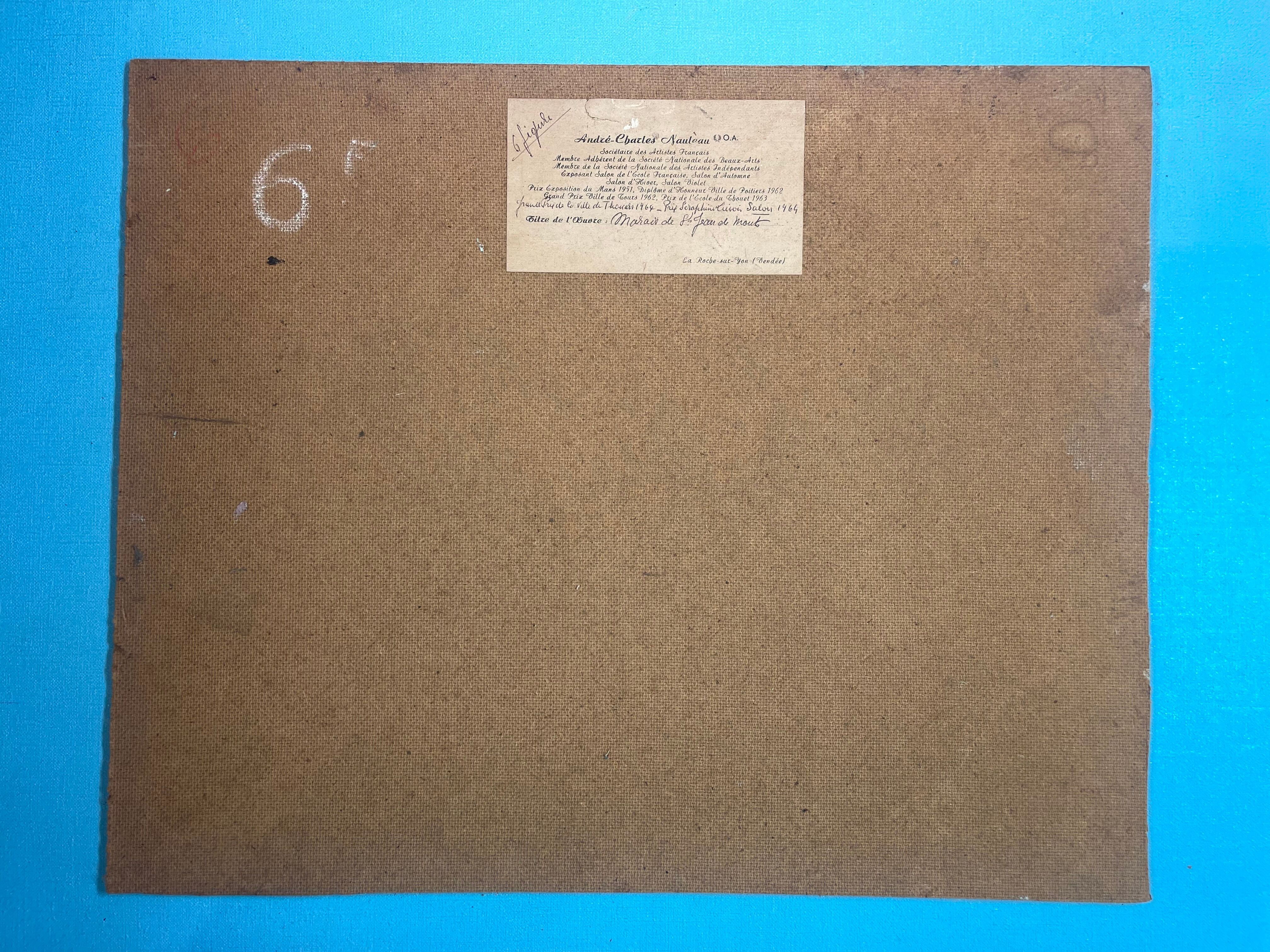 Oil painting on sorel by André Charles Naulau