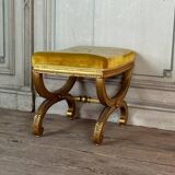 Louis XVI Style Carved and Gilded Wooden Stool Circa 1880