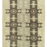 1960s handmade antique oriental beige rug 147 cm x 275 cm