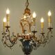 Flower Leaf Chandelier in gilded iron by Giovanni Banci