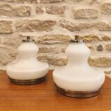 Pair of glass table lamps, Italy, 1960