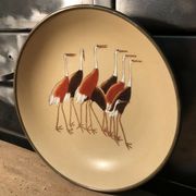 Hollow plate Japan ACF porcelain circled brass decorated with cranes