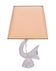 Daum Crystal Glass Bird Table Lamp, Vintage 1960s, France, Oval Shade