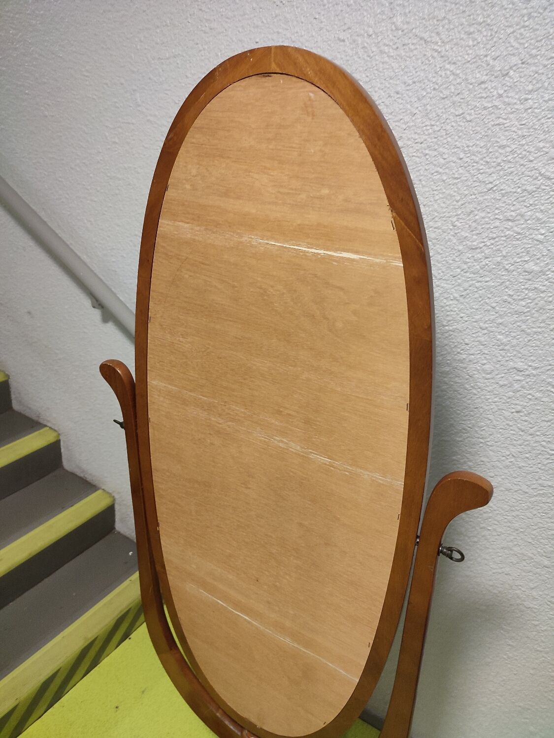 Vintage wooden tilting mirror