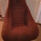 Fauteuil velours coqué Mod Plastia 1970