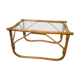 Rattan and glass coffee table