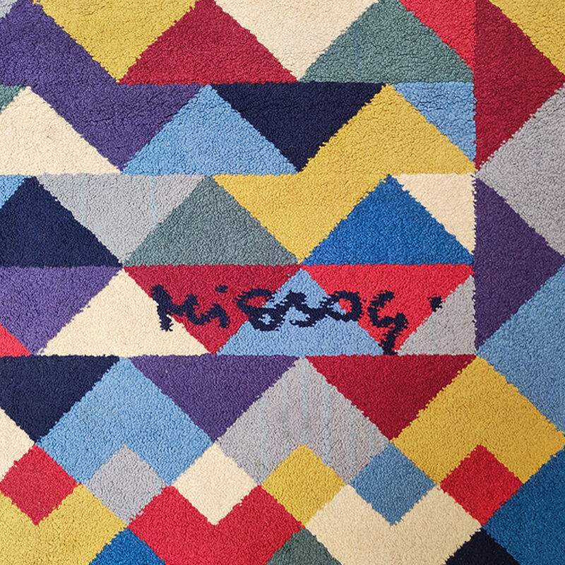 1980s Gorgeous Woolen Rug by Ottavio Missoni called "Pyramid. Limited edition