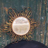 Vintage rattan mirror