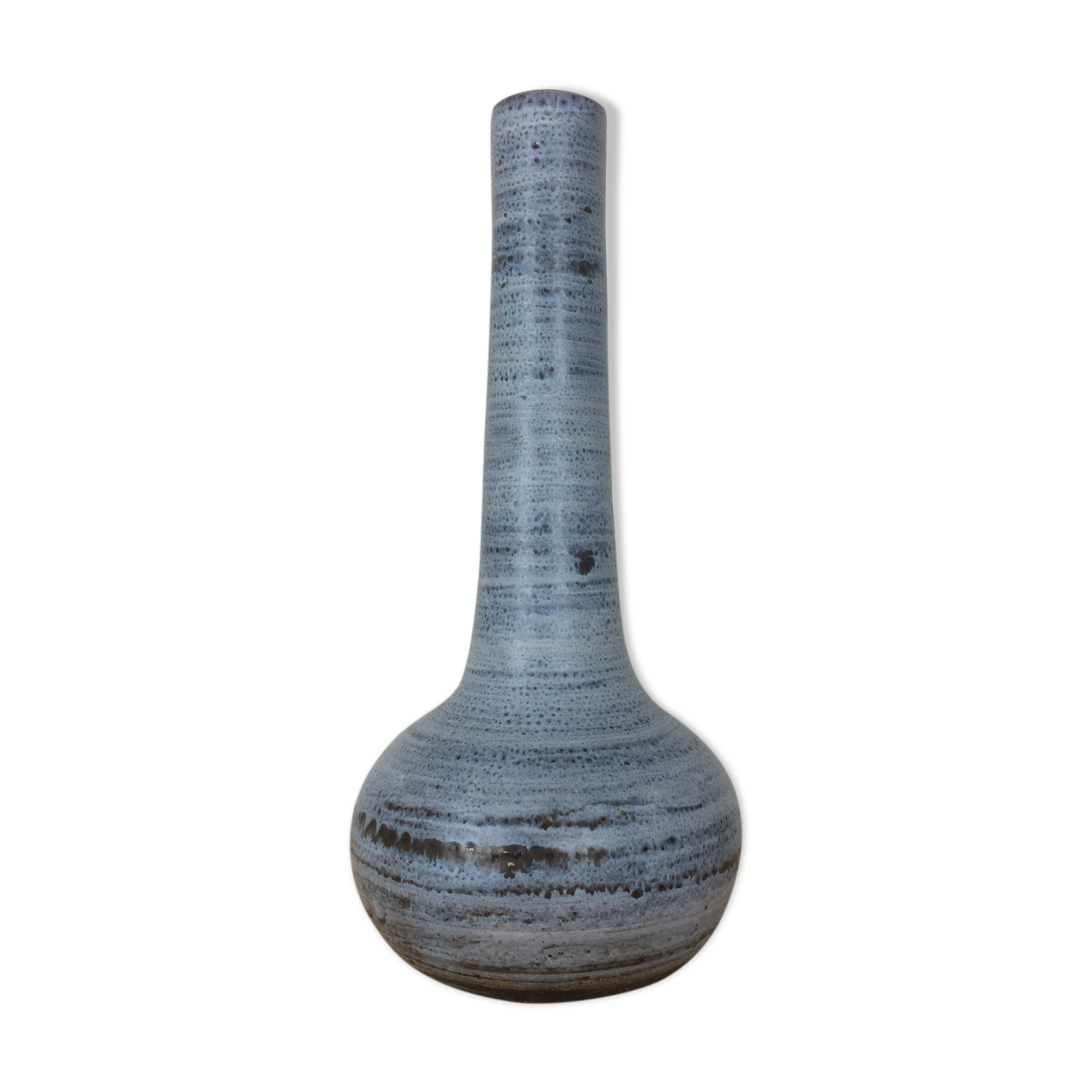 Ceramic vase 1970  signed, blue
