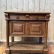Desserte, console Henri III en noyer et marbre beige