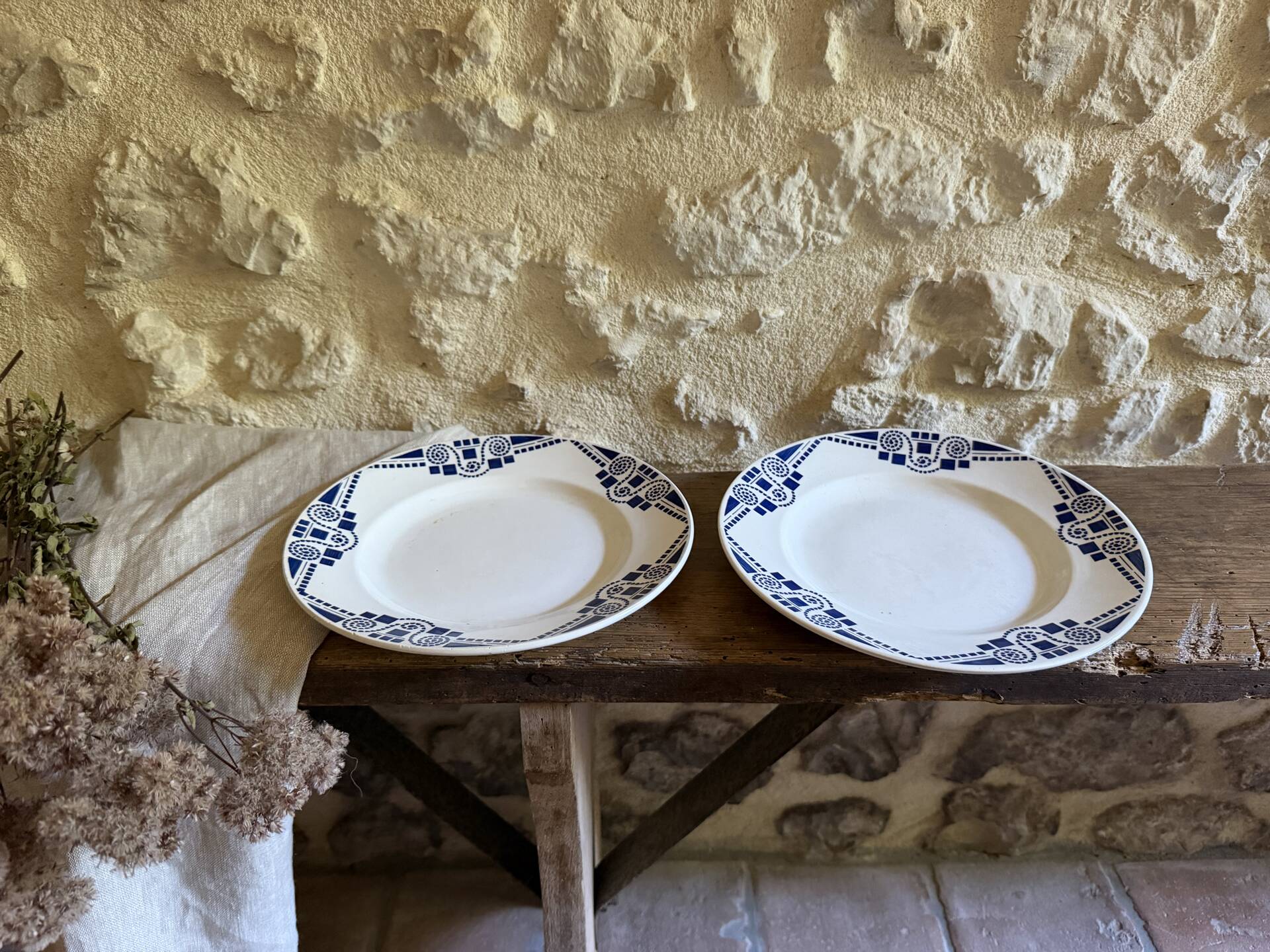 Assiettes plates Moulin Des Loups art déco