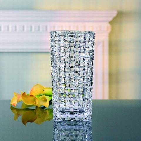 Grand vase maille osier en cristal