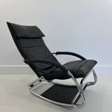 Fauteuil à bascule en cuir par Jochen Hoffman, années 1990