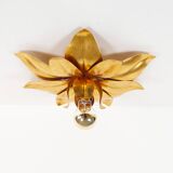 Gilded vintage florentine flush mount light