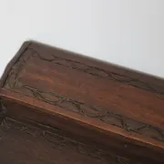 Antique carved wooden cigarette box – Functional push-button dispenser