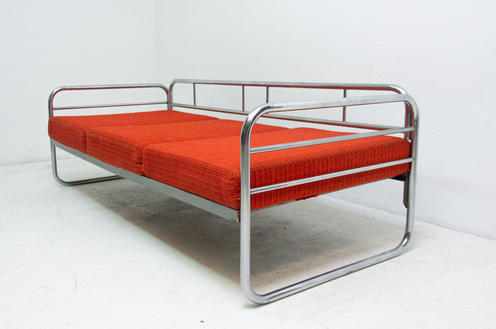 Bauhaus chromed sofa by Robert Slezák, 1930s, Czechoslovakia