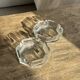 Set of 2 vintage octagonal glass ashtrays D11 H3.5