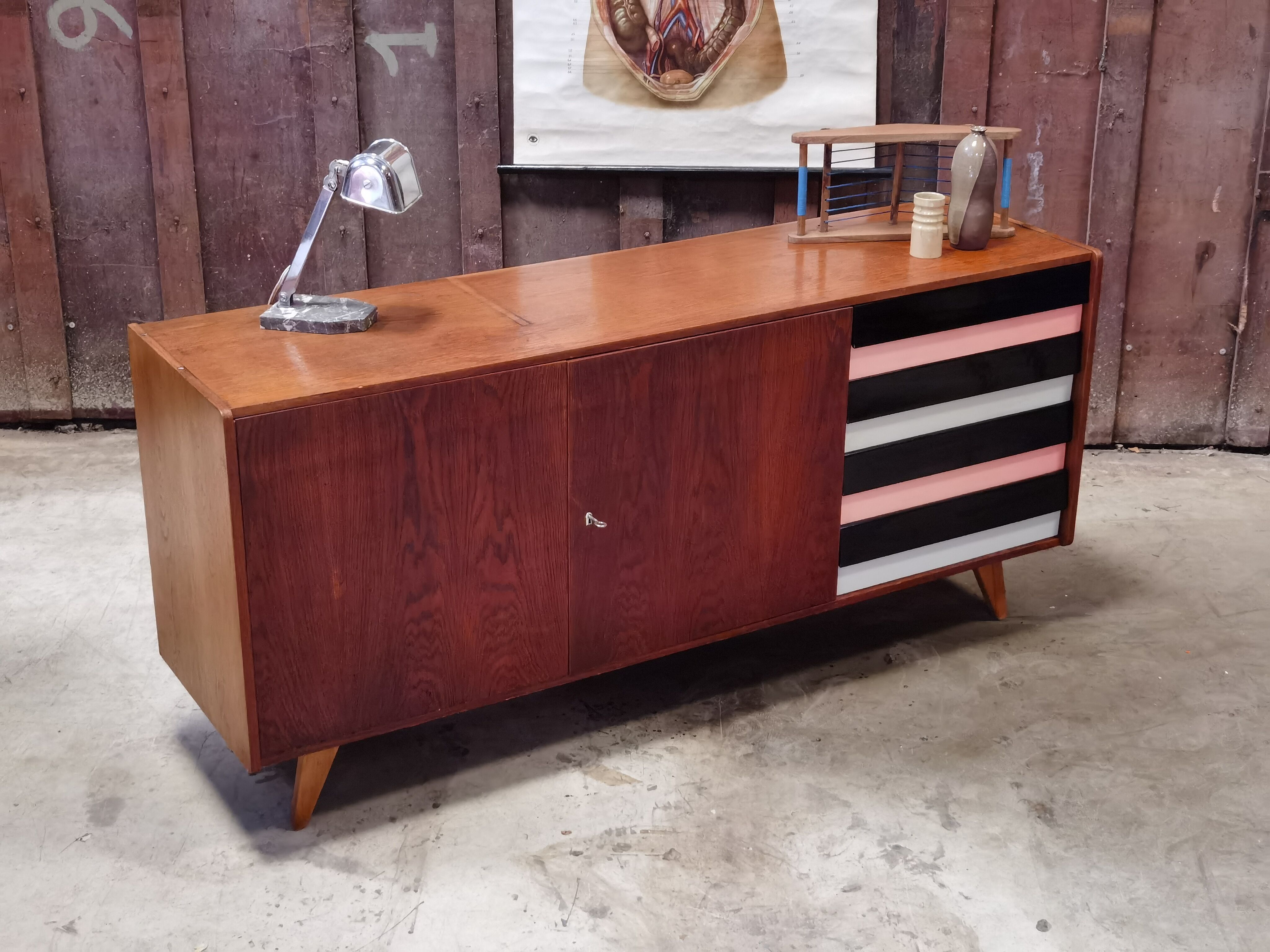 Sideboard U-460 by Jiri Jiroutek Rose and Grise
