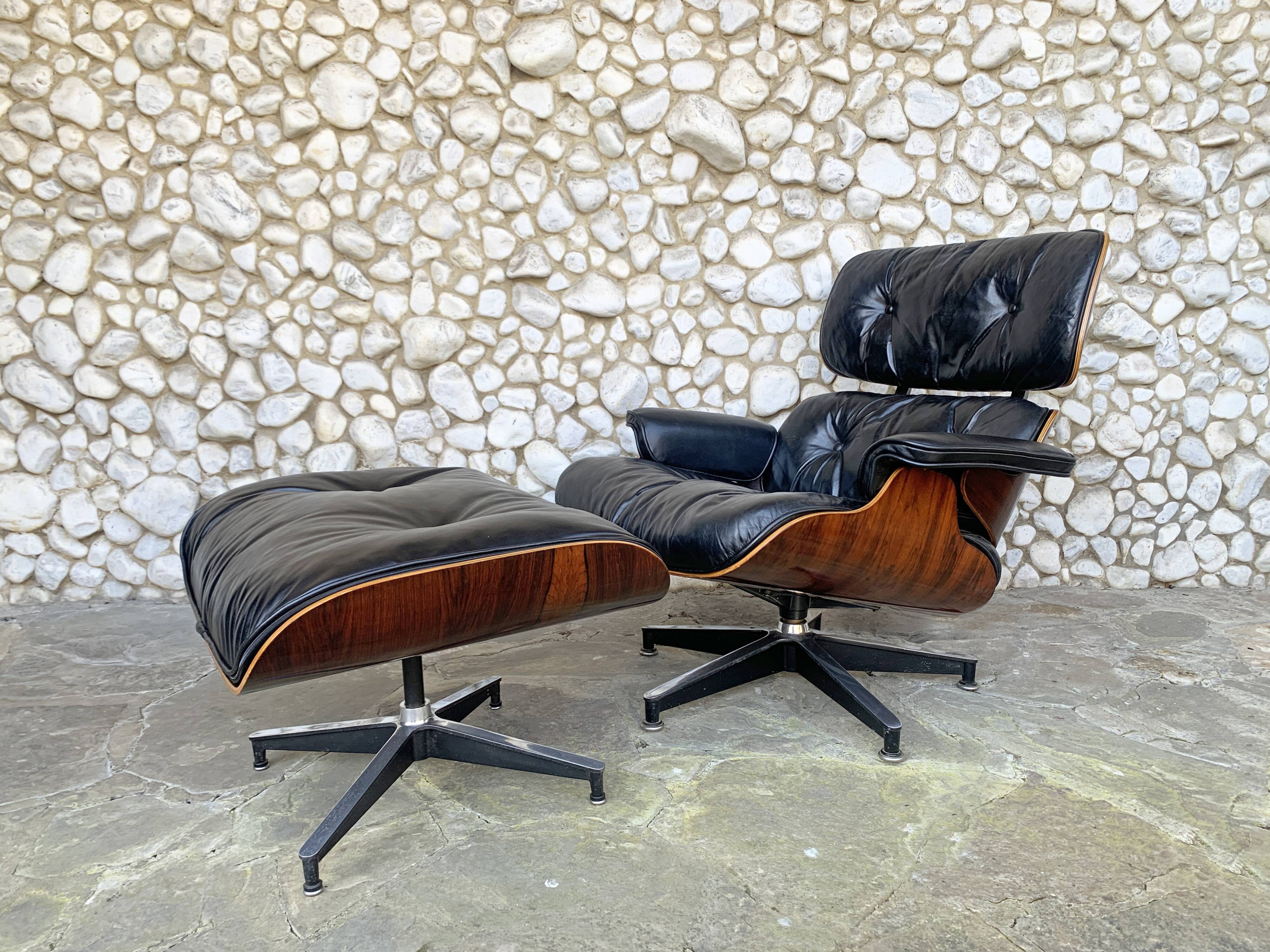 Herman Miller Lounge chair & ottoman palissandre Charles & Ray Eames 1960s
