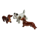 Set of three porcelain puppies