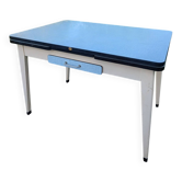 Vintage Formica table EFJI NOVOPLAN 2 integrated extensions 109/148/197