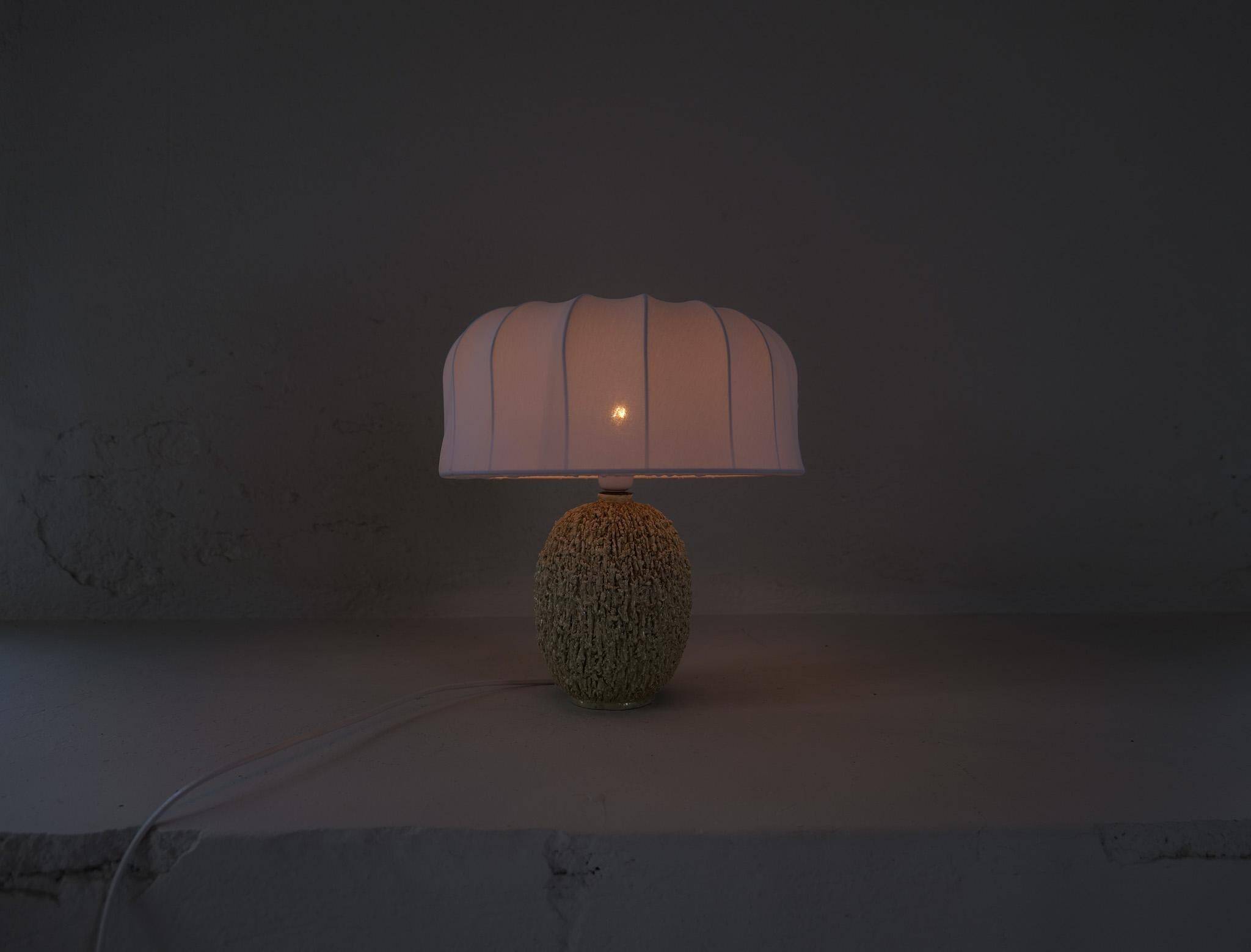 Large modernist mid-century table lamp "Chamotte" Gunnar Nylund Rörstrand, Sweden