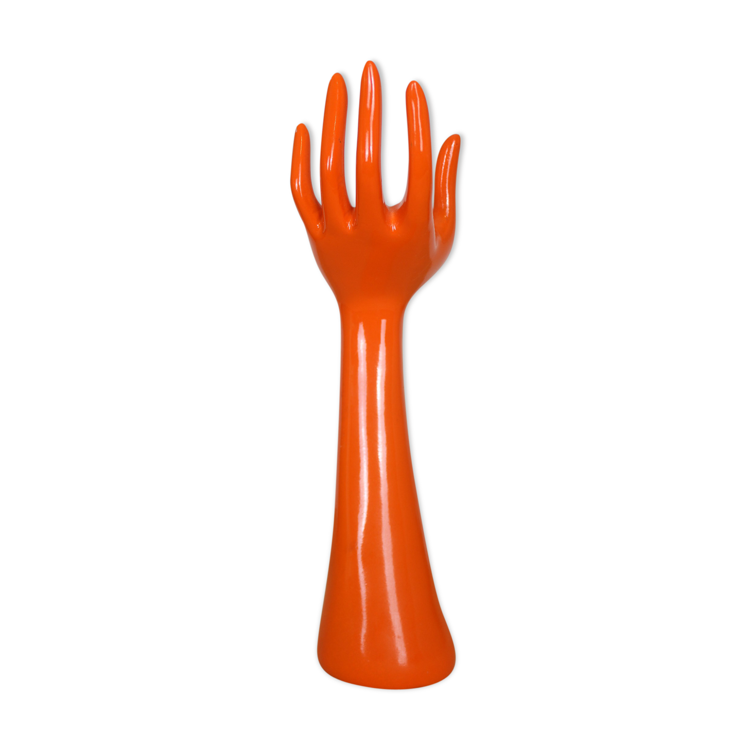 Hand baguier in orange resin