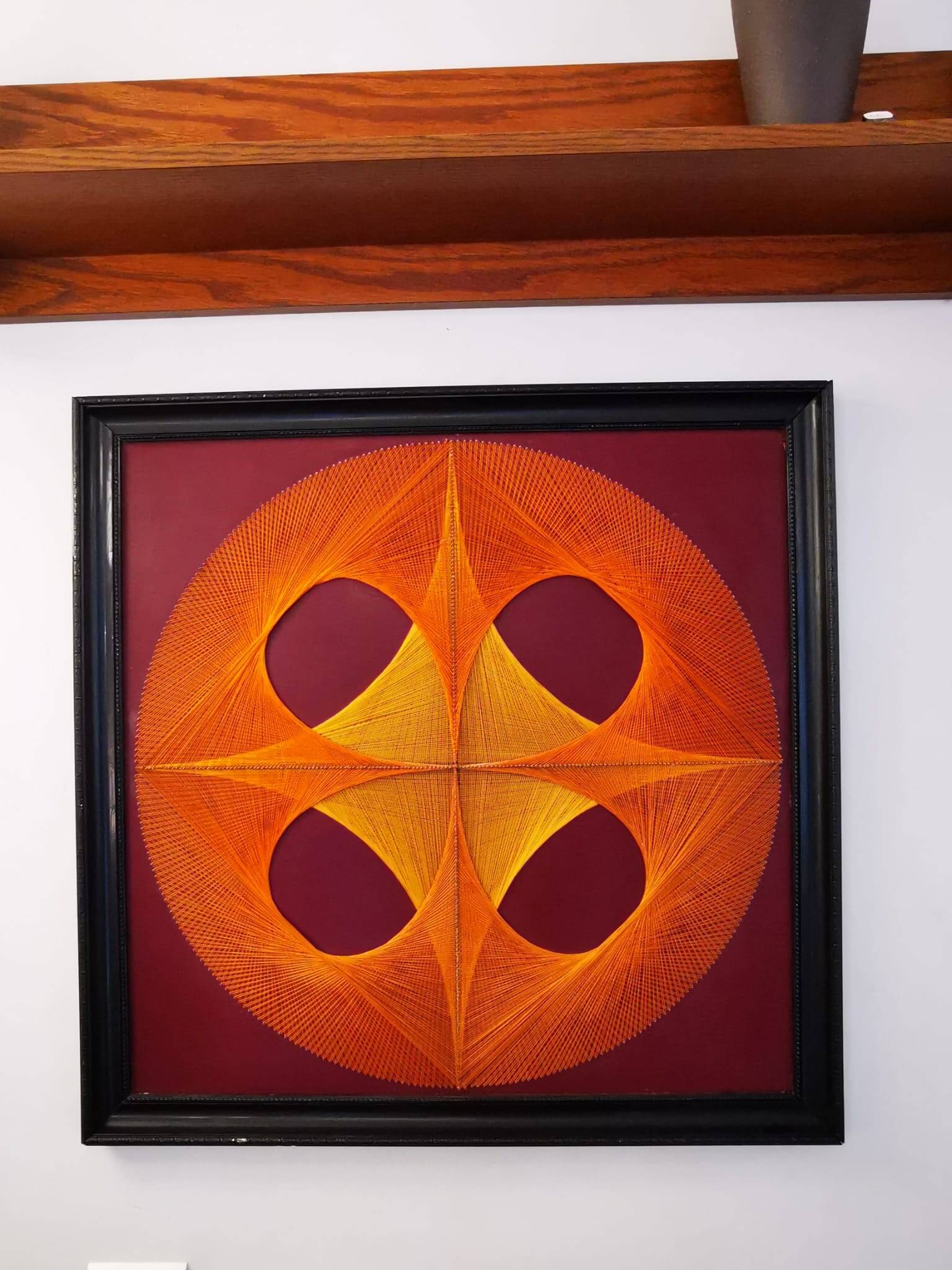 Vintage stretched wire painting from the 70s