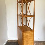 VINTAGE Bamboo Wicker Shelf