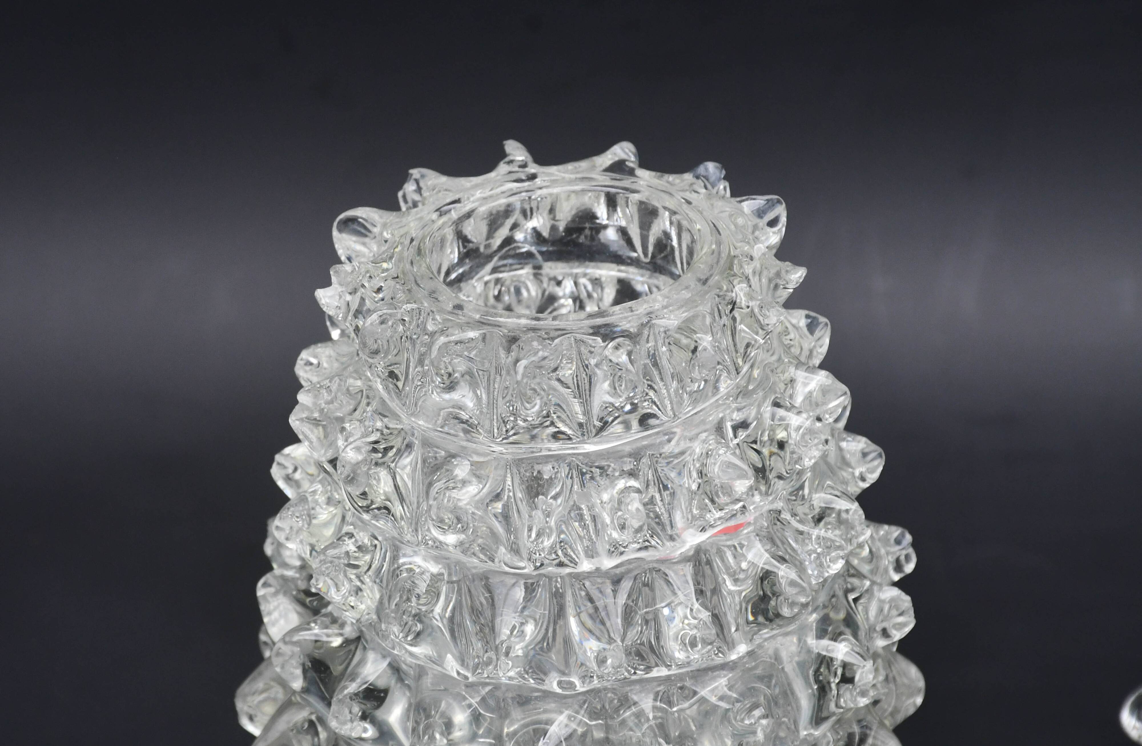 Set of 2 Ercole Barovier Rostrato Murano Italian Glass Vase for Barovier & Toso