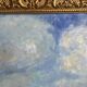 Oil on canvas lively beach scene Normandy framed 20th century