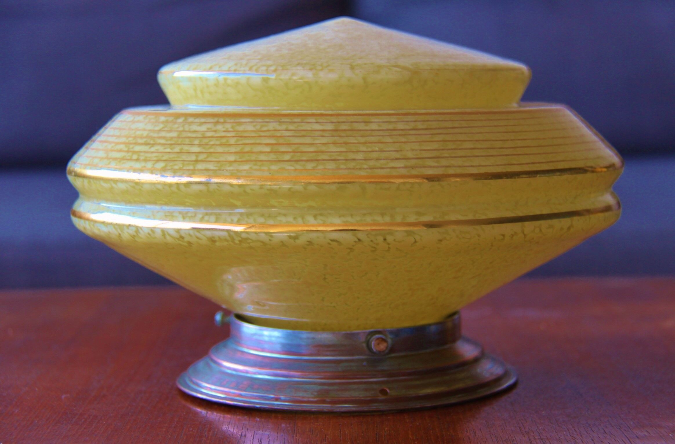 Ceiling lamp to pose art deco glass clichy