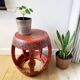 Tabouret, table d'appoint en bois laqué rouge, Chine
