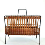 Iron and rattan magazine holders 1950