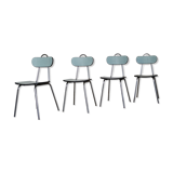 Set of 4 chairs in formica chrome