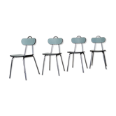 Lot de 4 chaises en formica chrome