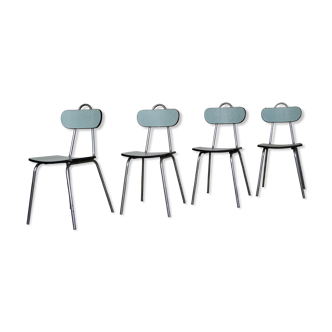Set of 4 chairs in formica chrome