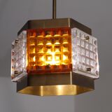 Vintage brass and glass suspension