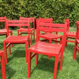Set of 10 vintage wooden chairs
