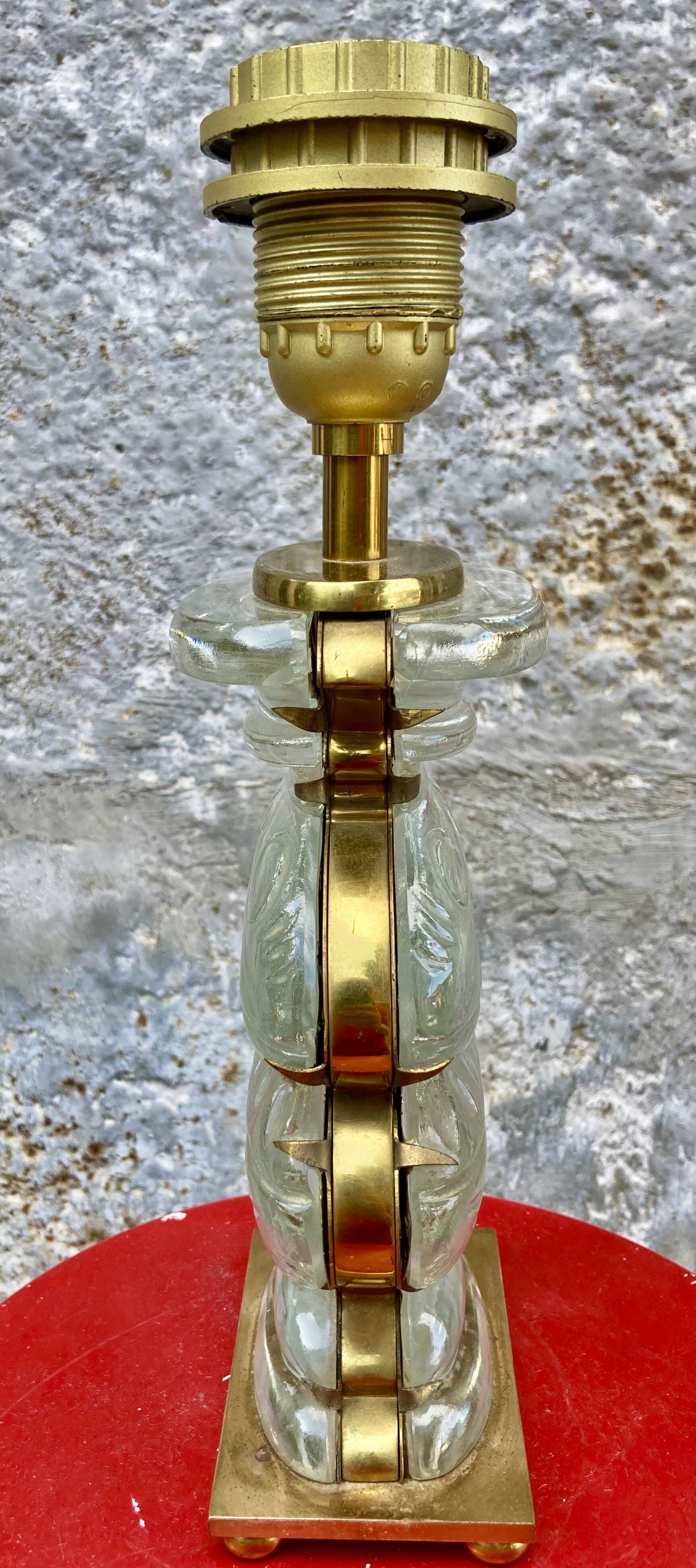 Glass Desk Lamp with Baguès House Urns, 1950s vintage