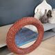 Vintage round rattan mirror