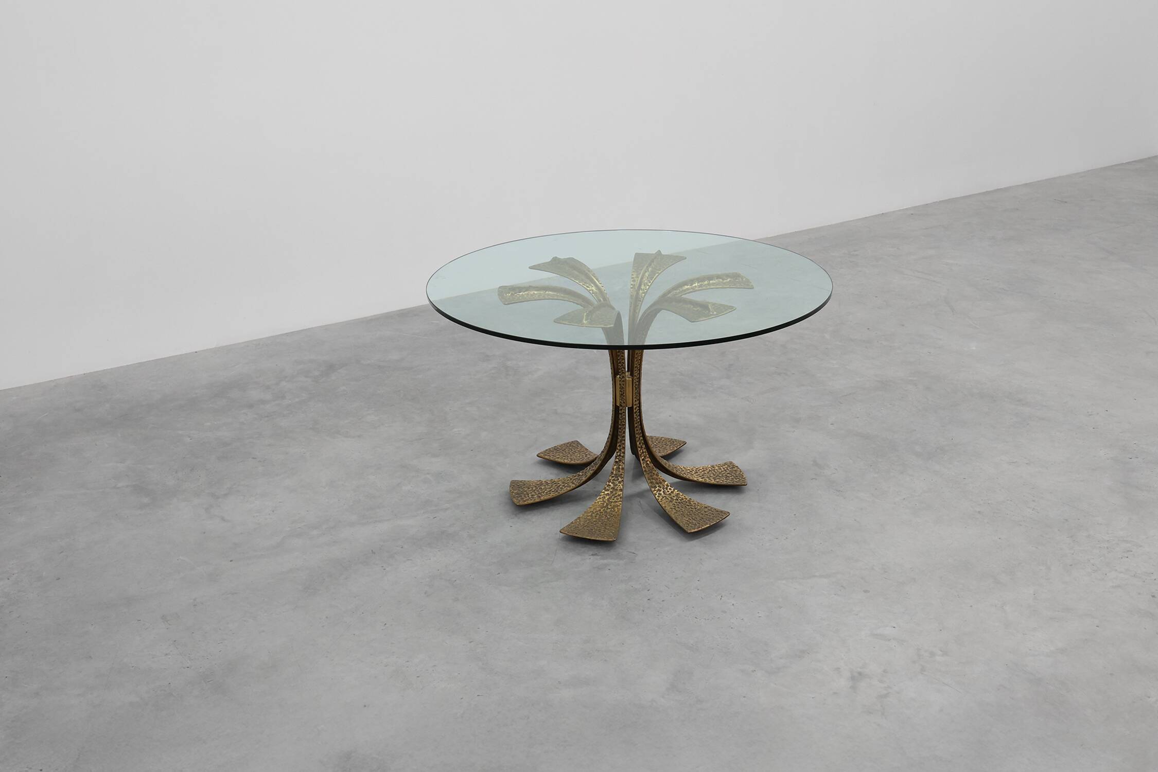 Hammered Bronze Table by Luciano Frigerio for Frigerio di Desio, Italy ca.
