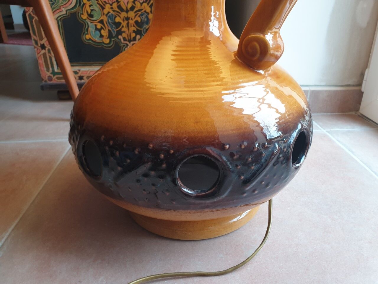 Ceramic floor lamp 70s