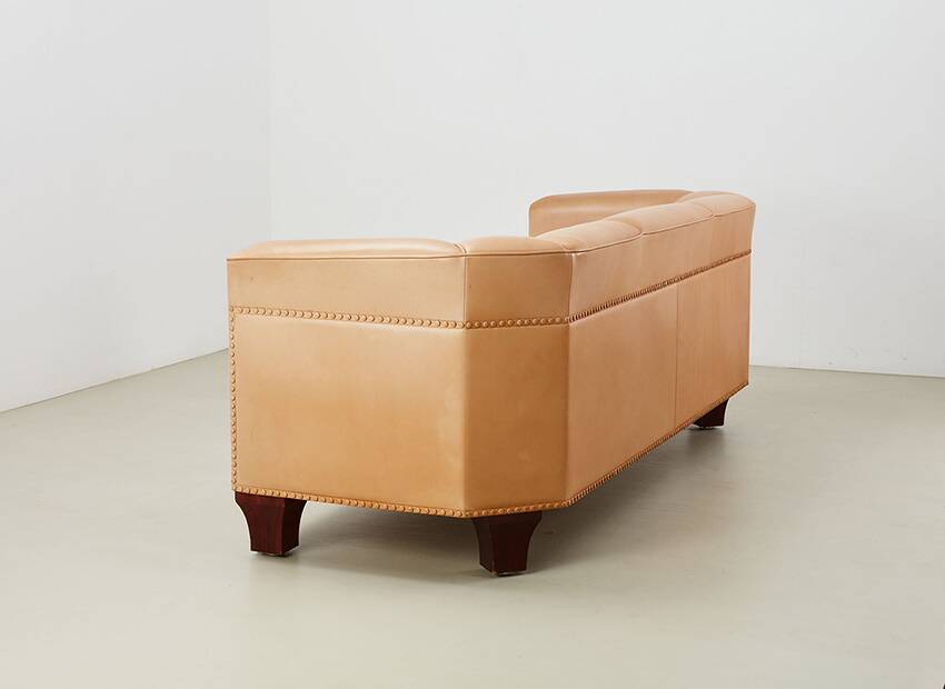 Josef Hoffmann Palais Stoclet Leather Sofa for Wittmann Austria 1905/1990s