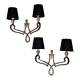 Genet and Michon pair of art deco wall sconces, bronze