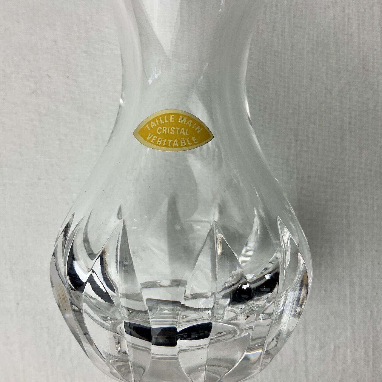 Hand-cut vintage crystal vase