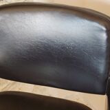 Black vintage conference chair, chrome feet