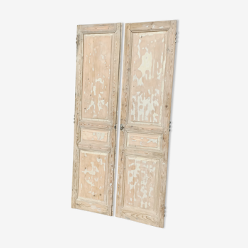 Pair of old fir doors 113x232