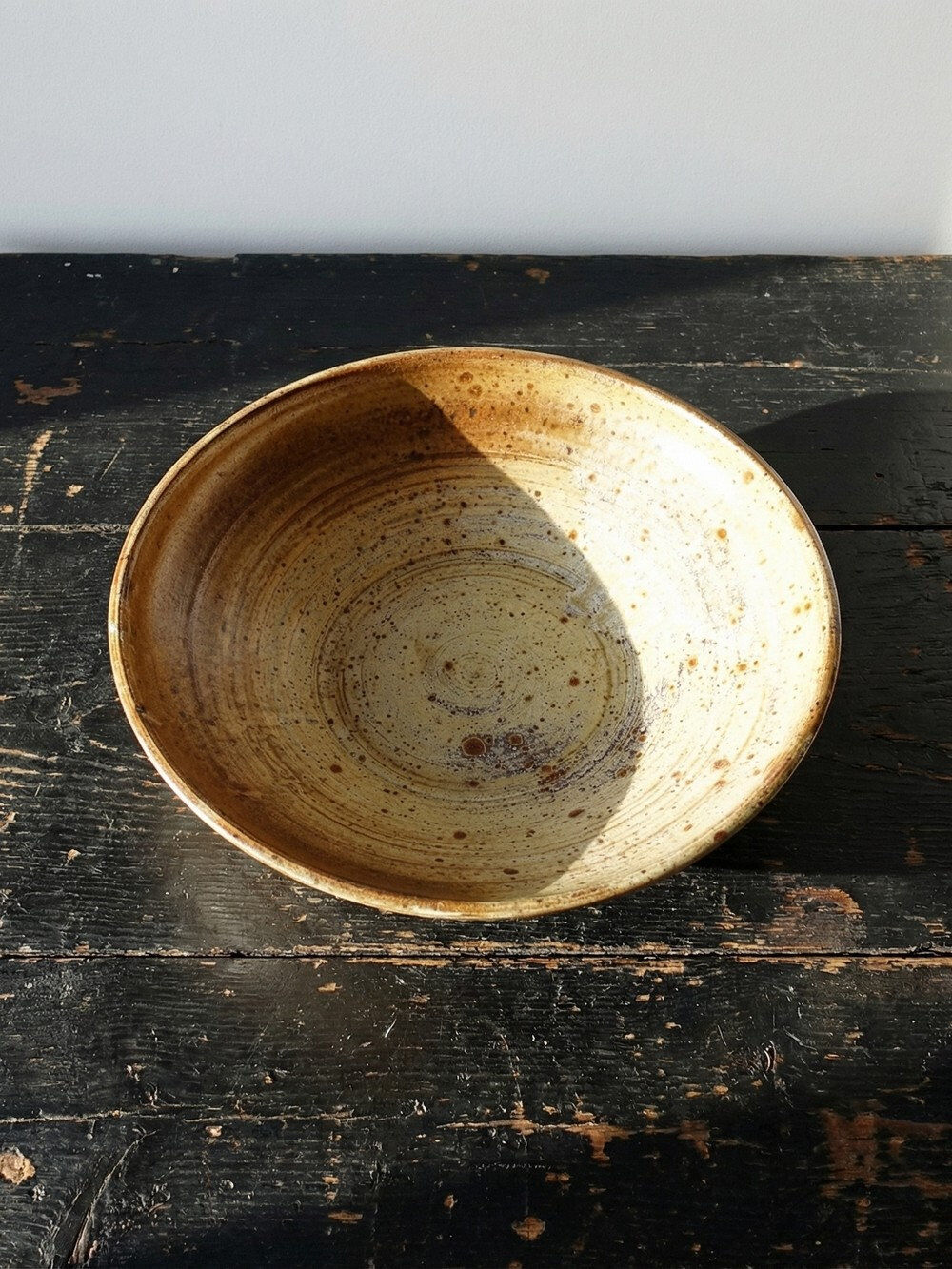 Large vintage stoneware fruit bowl from Puisaye attributed to Jean-Pierre Prudhomme.