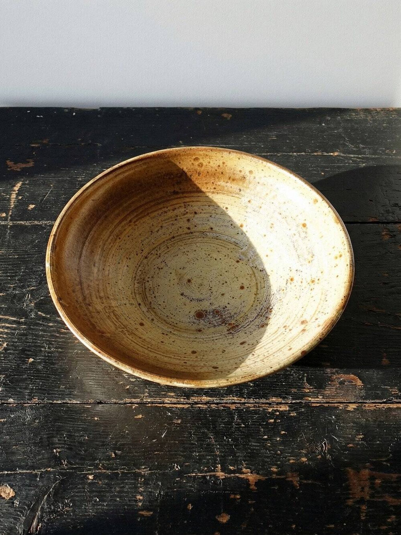 Large vintage stoneware fruit bowl from Puisaye attributed to Jean-Pierre Prudhomme.